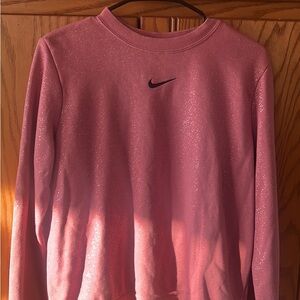 Nike Women's Sparkling Pink Crew Neck Sweater